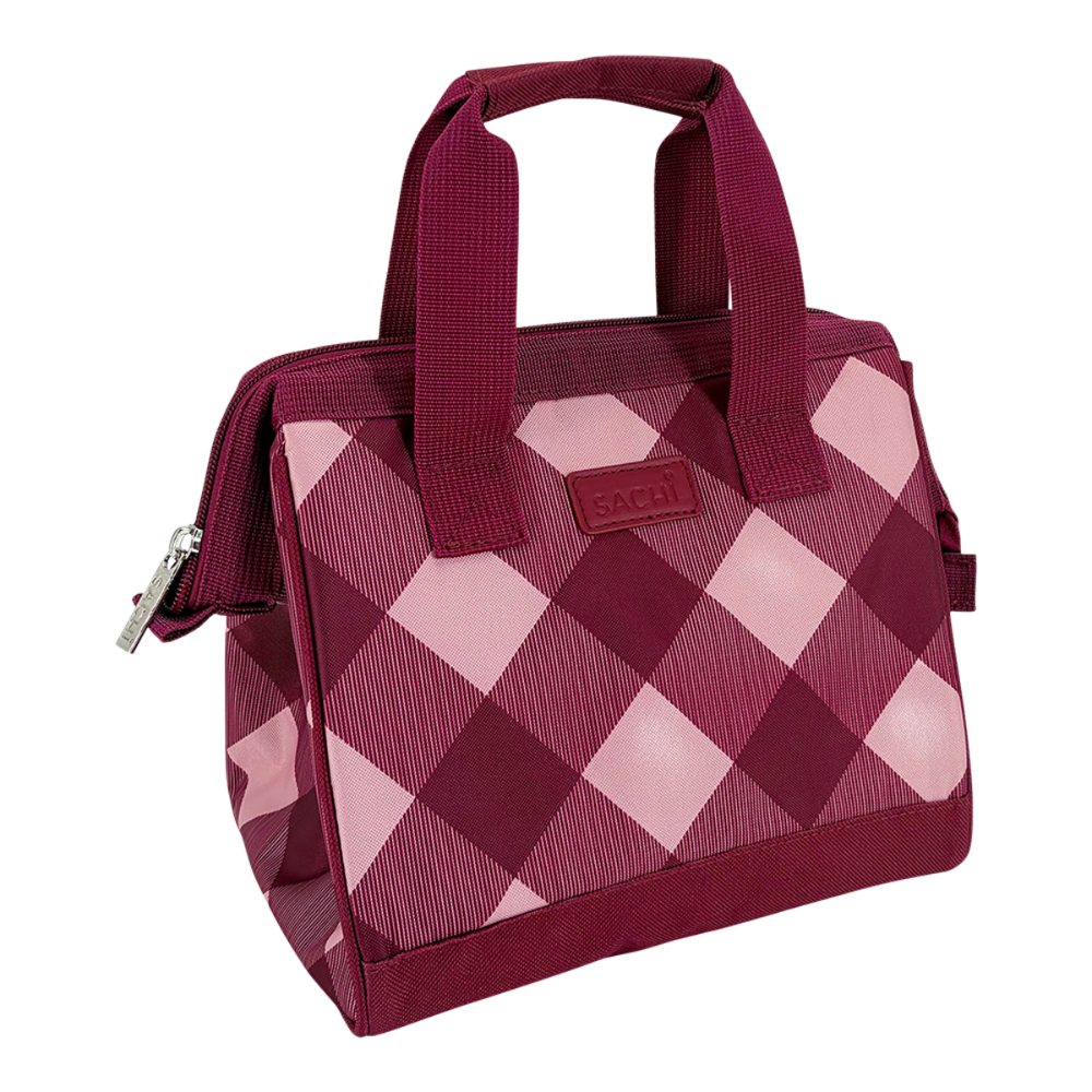 Sachi Insulated Lunch Tote - Burgundy Tartan