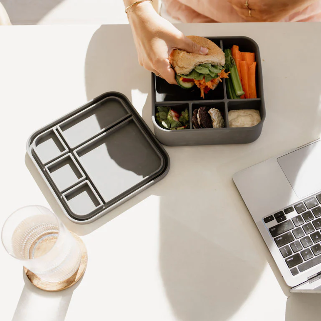 Silicone BIG Bento Lunch Box - Charcoal