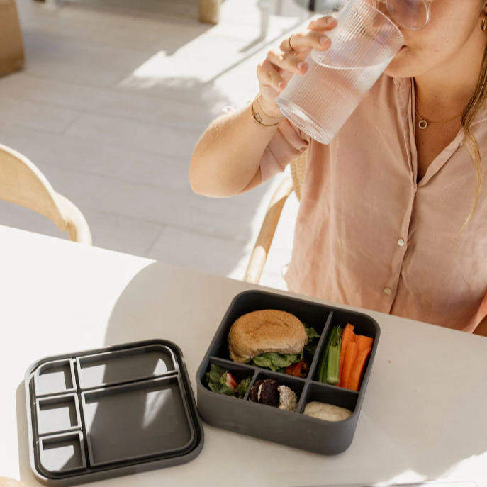 Silicone BIG Bento Lunch Box - Charcoal