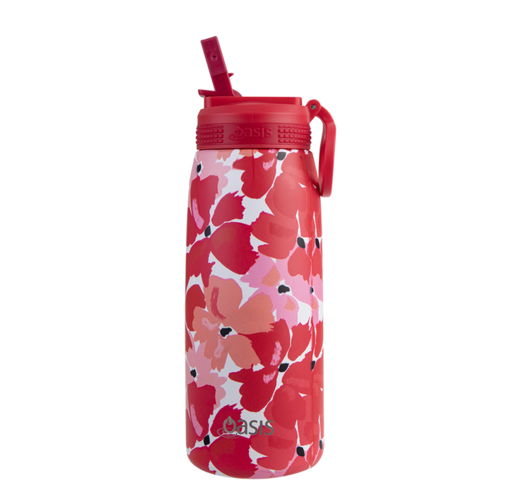 Sachi Insulated Lunch Bag & Bottle Bundle - Red Poppies