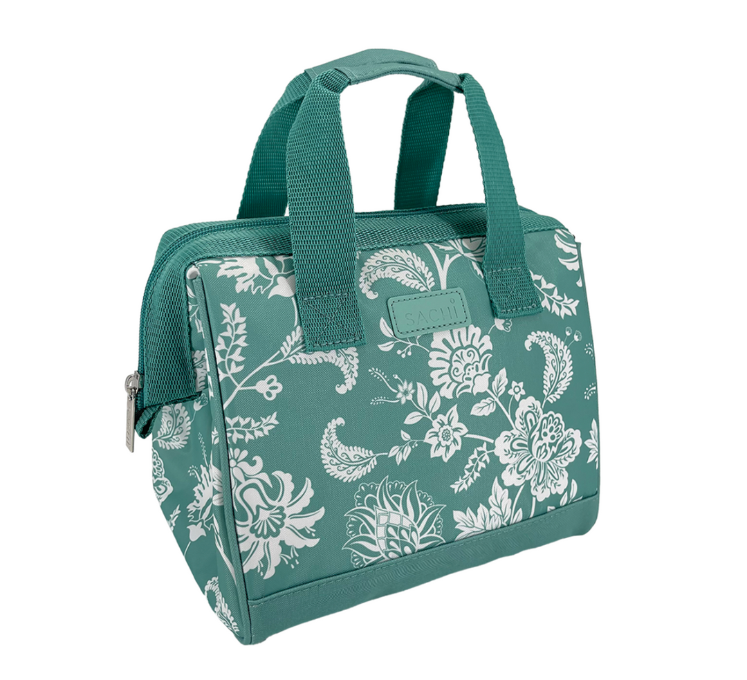 Sachi Insulated Lunch Bag & Bottle Bundle - Green Paisley