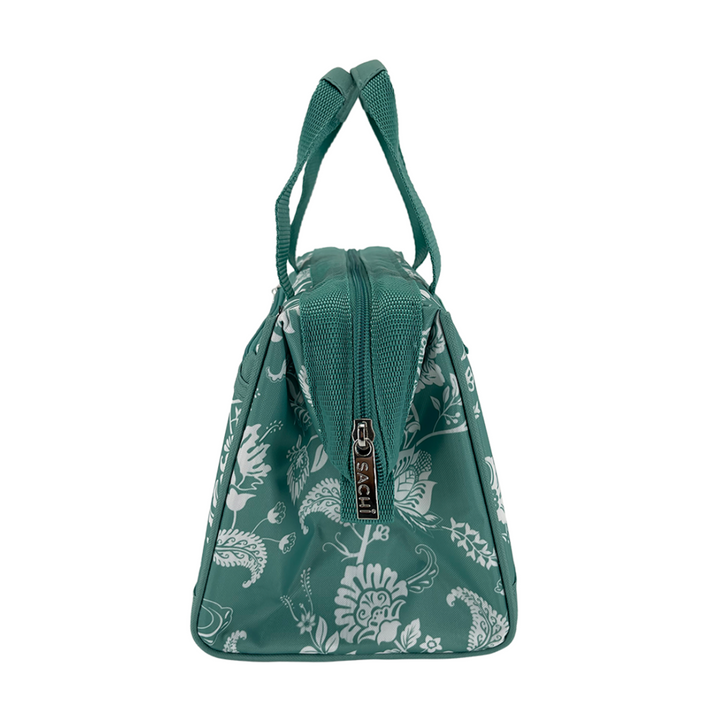 Sachi Triangular Insulated Lunch Bag - Green Paisley