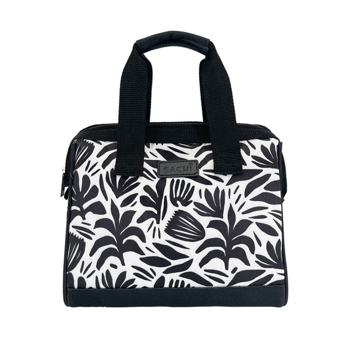 Sachi Triangular Insulated Lunch Bag - Monochrome Blooms