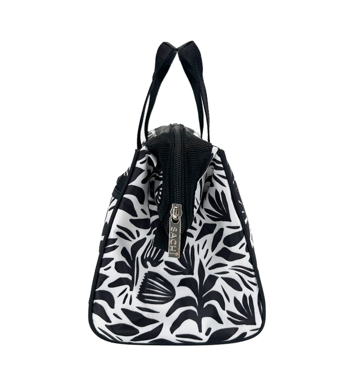 Sachi Triangular Insulated Lunch Bag - Monochrome Blooms