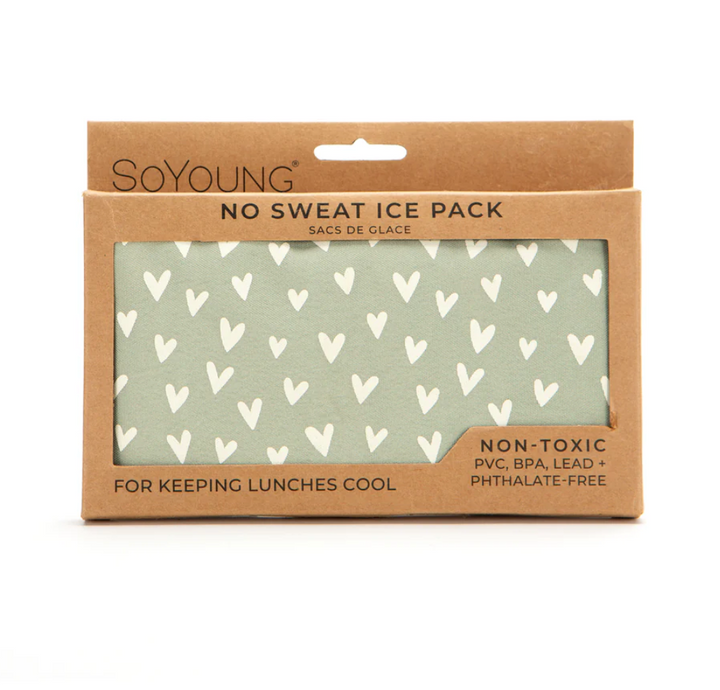 SoYoung Backpack, Lunch Bag & Ice Brick Bundle  - Little Hearts Sage