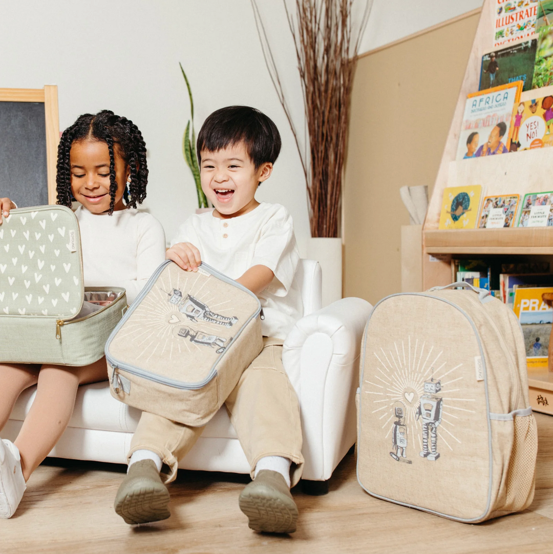 SoYoung Backpack, Lunch Bag & Ice Brick Bundle  - Robot Playdate