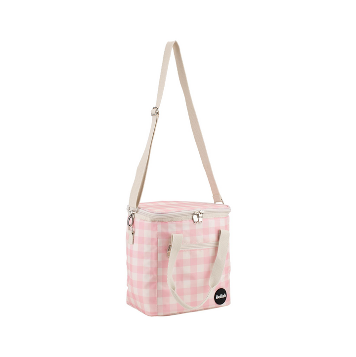 Kollab Mini Insulated Cooler Bag - Candy Pink Check