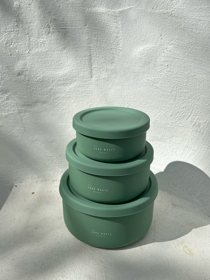 Round Silicone Container - LARGE - Sage