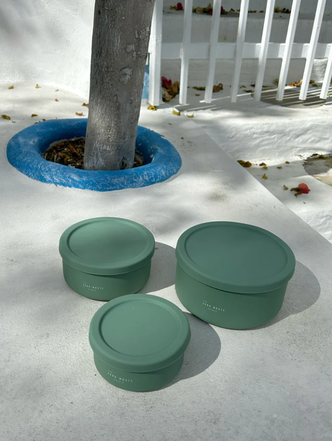 Round Silicone Container - LARGE - Sage