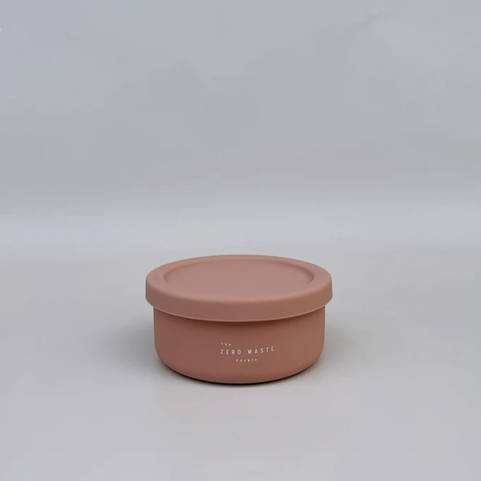 Round Silicone Container - SMALL - Dusty Pink