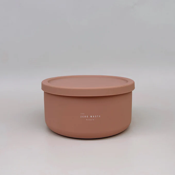 Round Silicone Container - LARGE - Dusty Pink