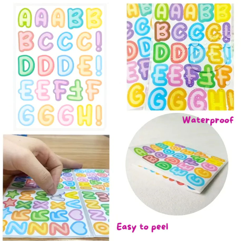 ABC Sticker Sheet - 90 Waterproof Stickers