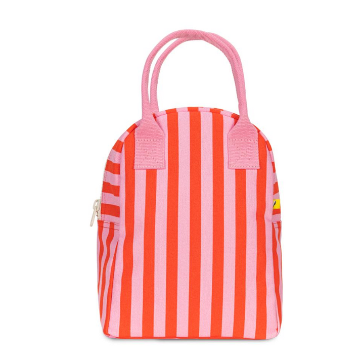 Fluf Zipper Lunch Bag - Awning Stripe Pink