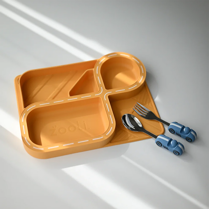 Zooli Children's Dinnerware Set - Butterscotch Racetrack