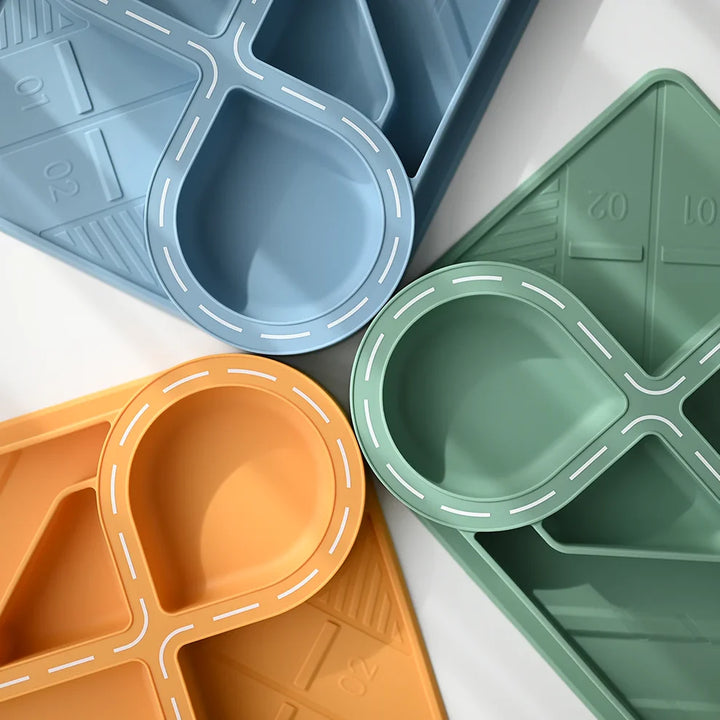 Zooli Children's Dinnerware Set - Sage Green Racetrack