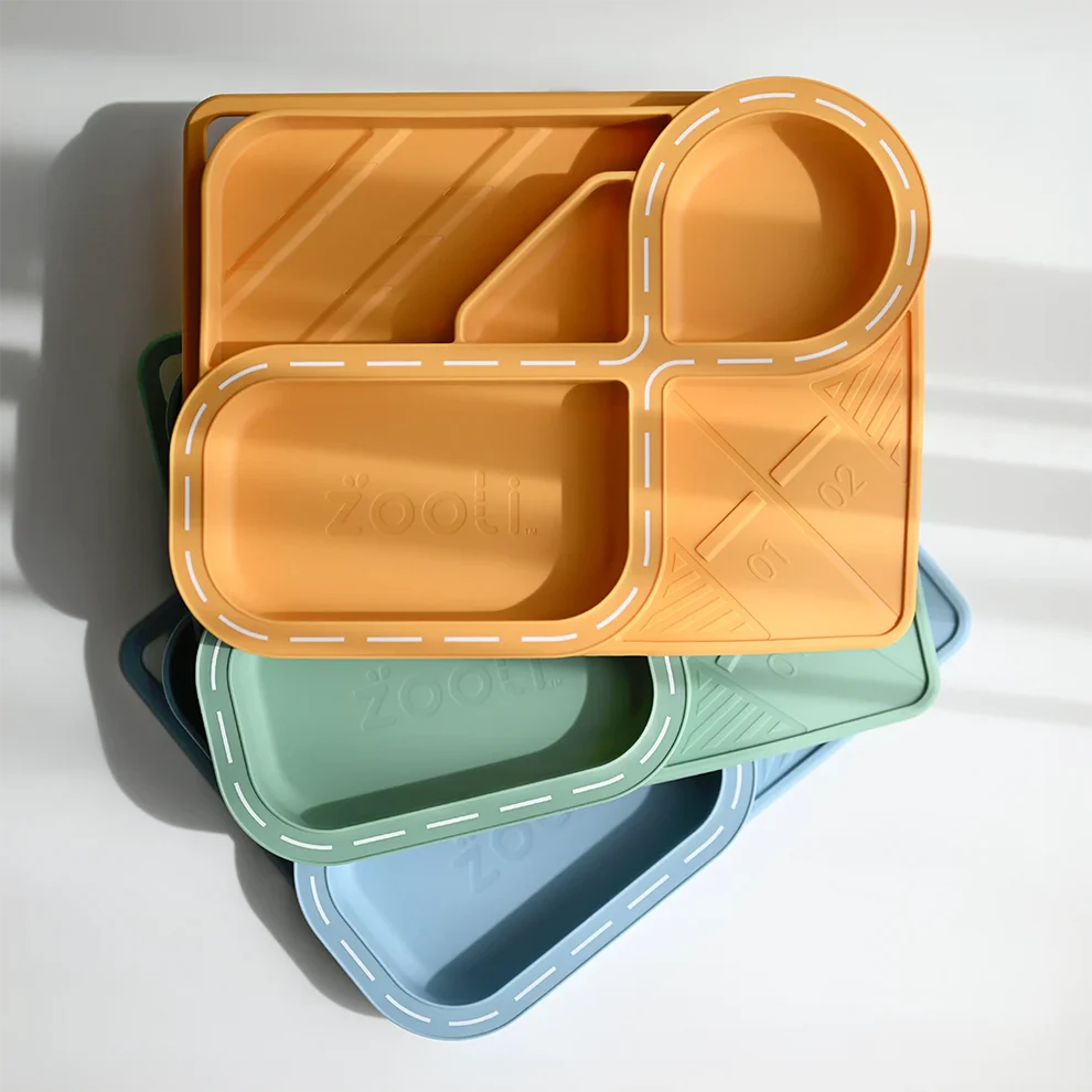 Zooli Children's Dinnerware Set - Butterscotch Racetrack