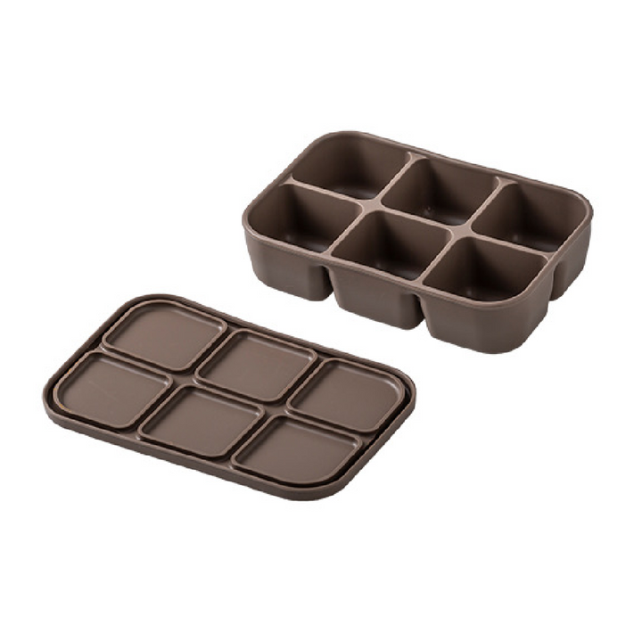 Silicone Bento Box - 6 Compartment - Coffee