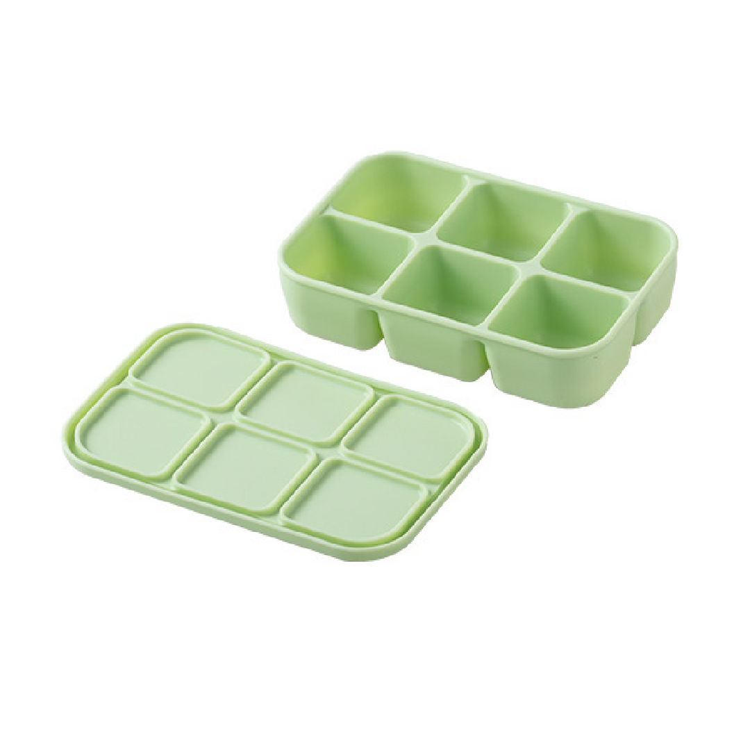 Silicone Bento Box - 6 Compartment - Leaf