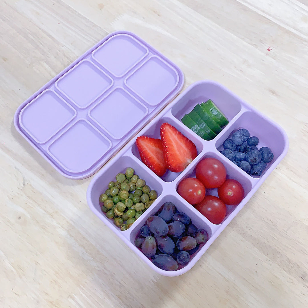 Silicone Bento Box - 6 Compartment - Coffee