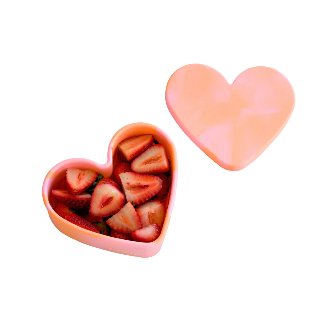 Silicone Large Snack Container - Love - Peach