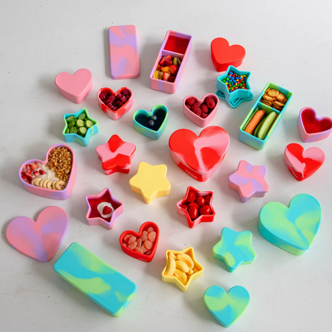Silicone Snack Container - Heart - Bubblegum