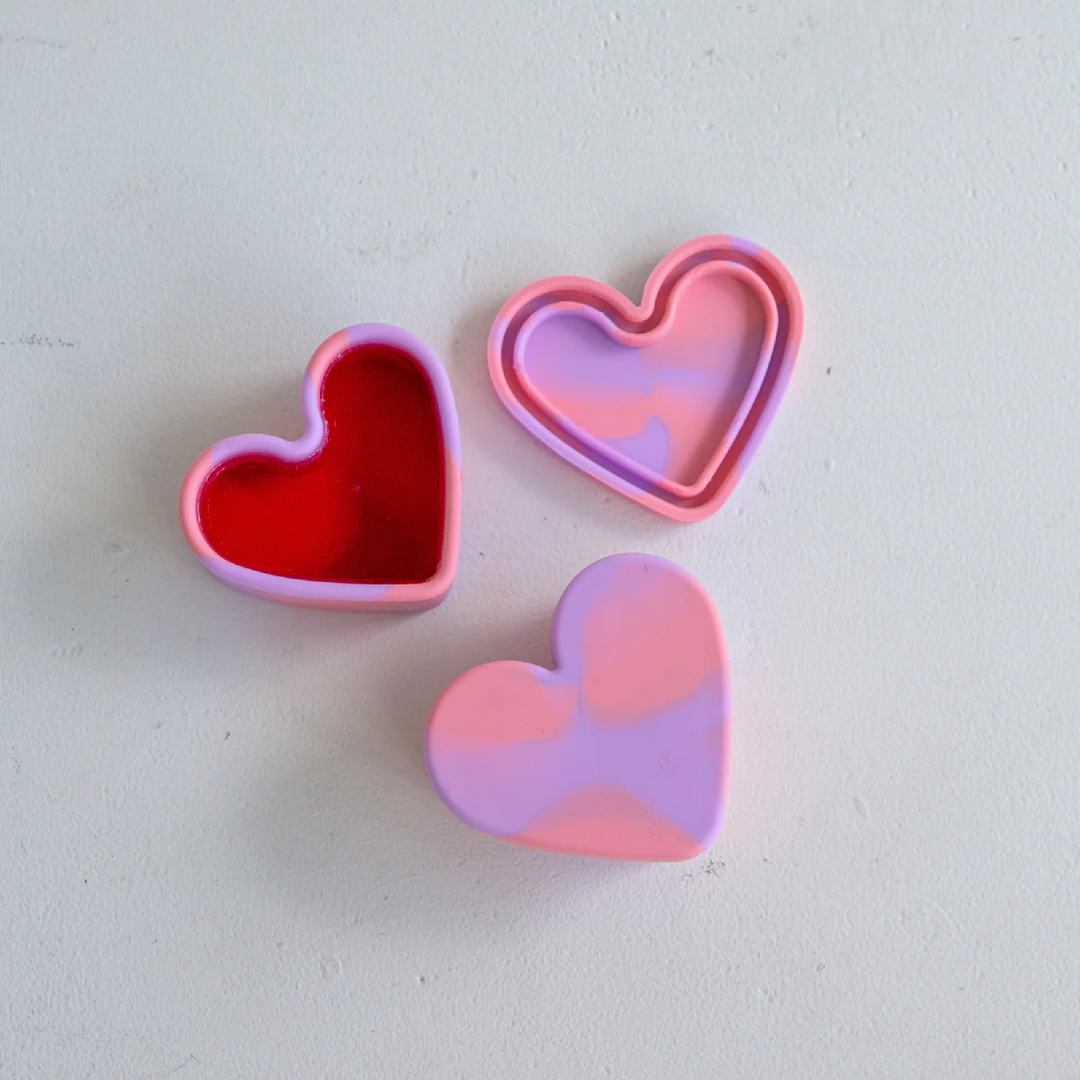 Silicone Snack Container - Heart - Bubblegum