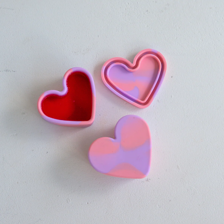 Silicone Snack Container - Heart - Bubblegum