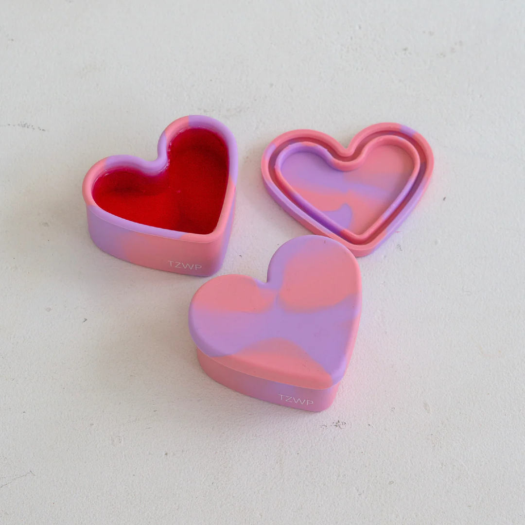 Silicone Snack Container - Heart - Bubblegum