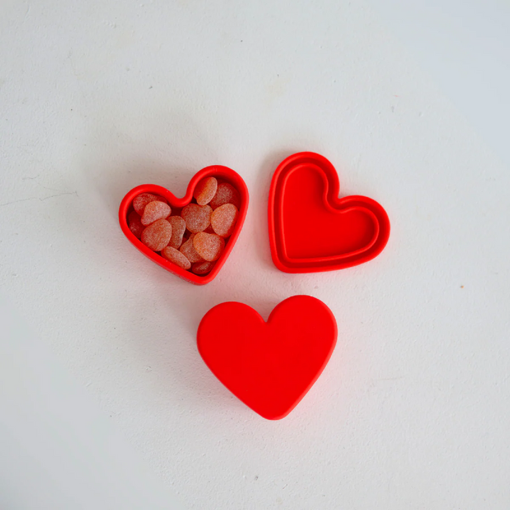 Silicone Snack Container - Heart - Chilli