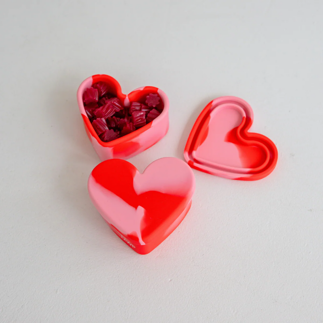 Silicone Snack Container - Heart - Rose Jam