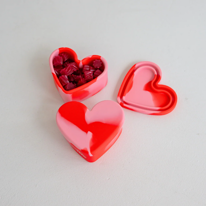 Silicone Snack Container - Heart - Rose Jam