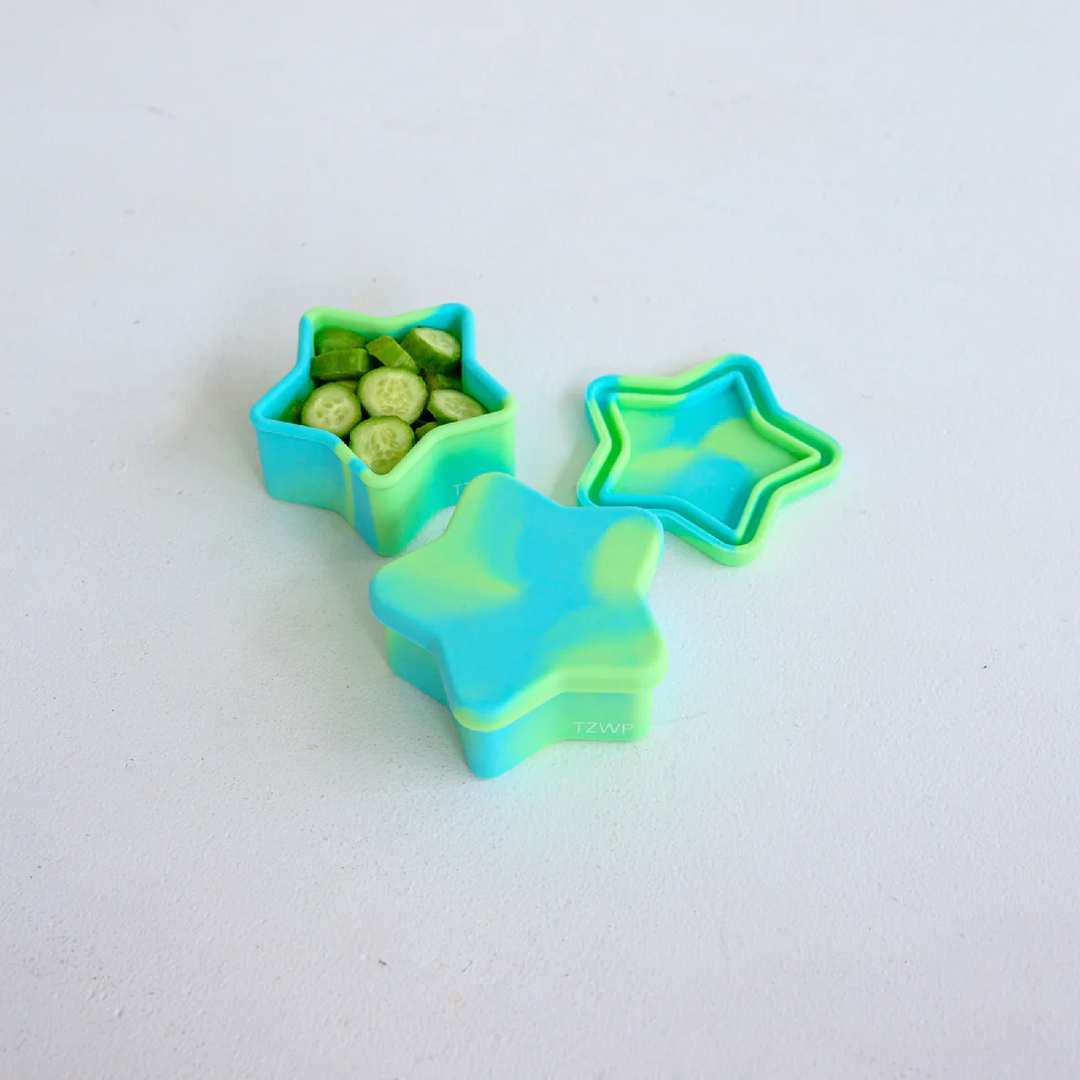 Silicone Snack Container - Star - Kiwi