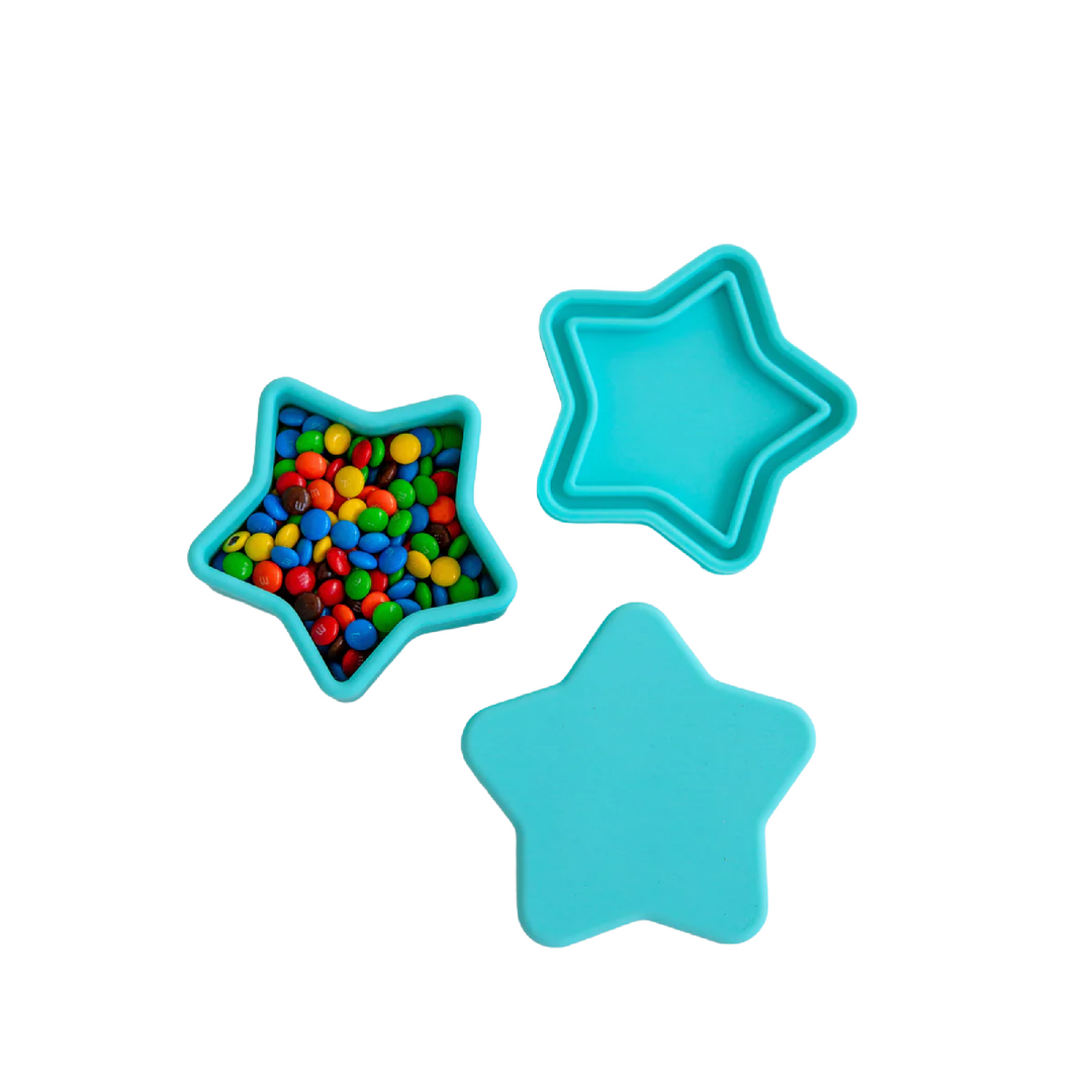 Silicone Snack Container - Star - Aqua
