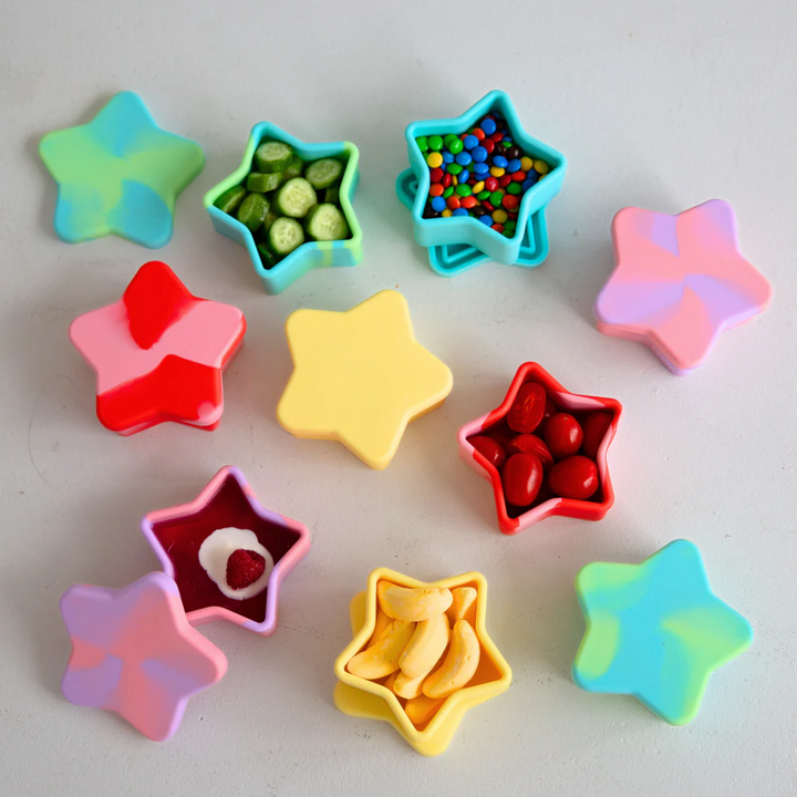 Silicone Snack Container - Star - Aqua