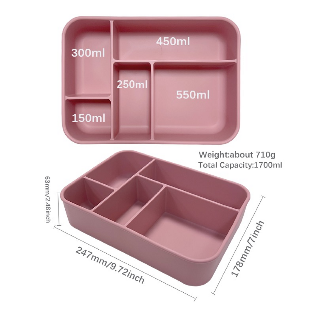 Silicone Bento Lunch Box - Big Rectangle - Clay
