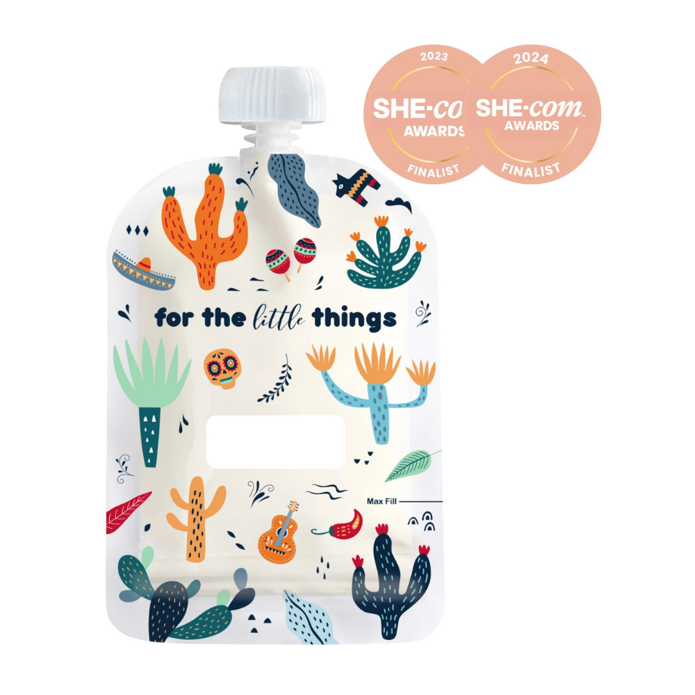 Sinchies 150ml Reusable Food Pouch - 5 Pack - Cactus Fiesta