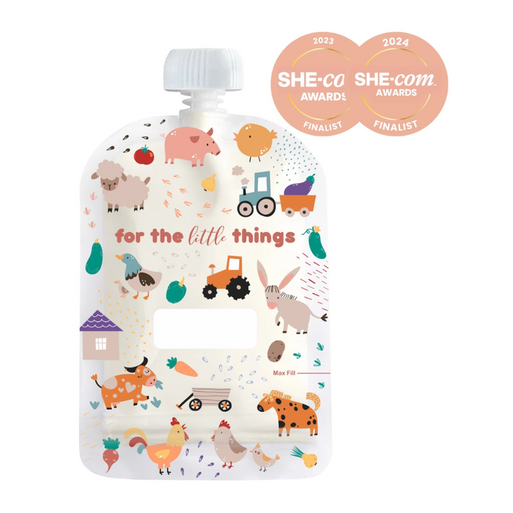 Sinchies 150ml Reusable Food Pouch - 5 Pack - Farmyard Friends