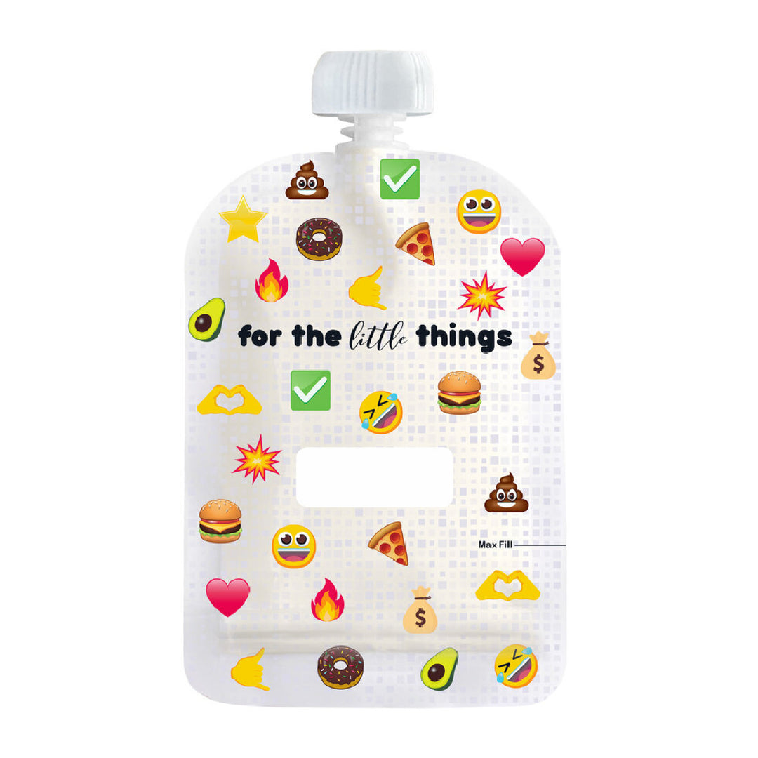 Sinchies 150ml Reusable Food Pouch - 5 Pack - Emojis