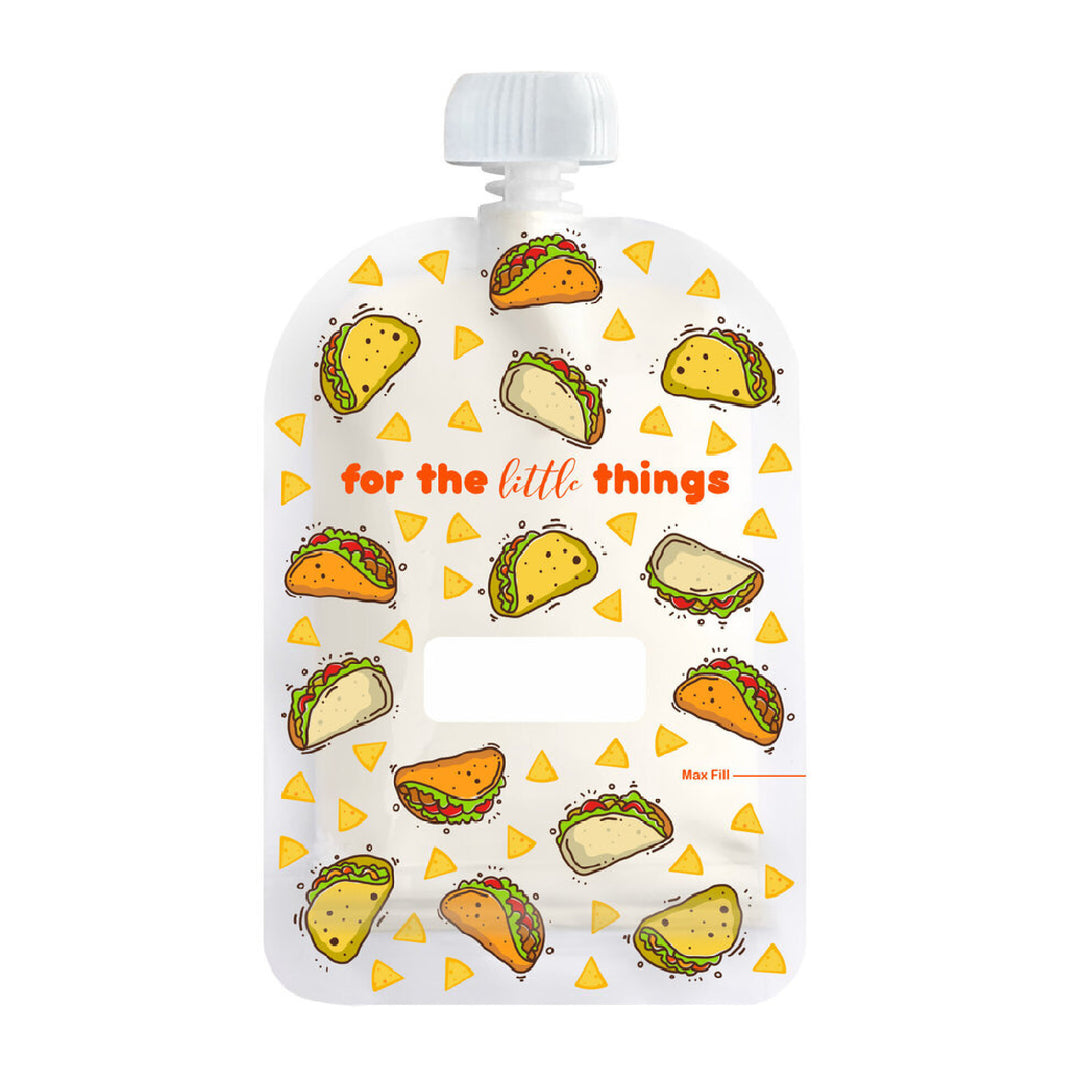 Sinchies 150ml Reusable Food Pouch - 5 Pack - It's Raining Tacos