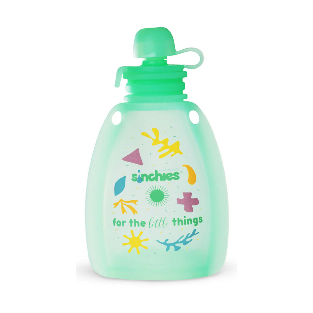 Sinchies Reusable Silicone Squeeze Pouch - 2 Pack - Green Pastel Pop