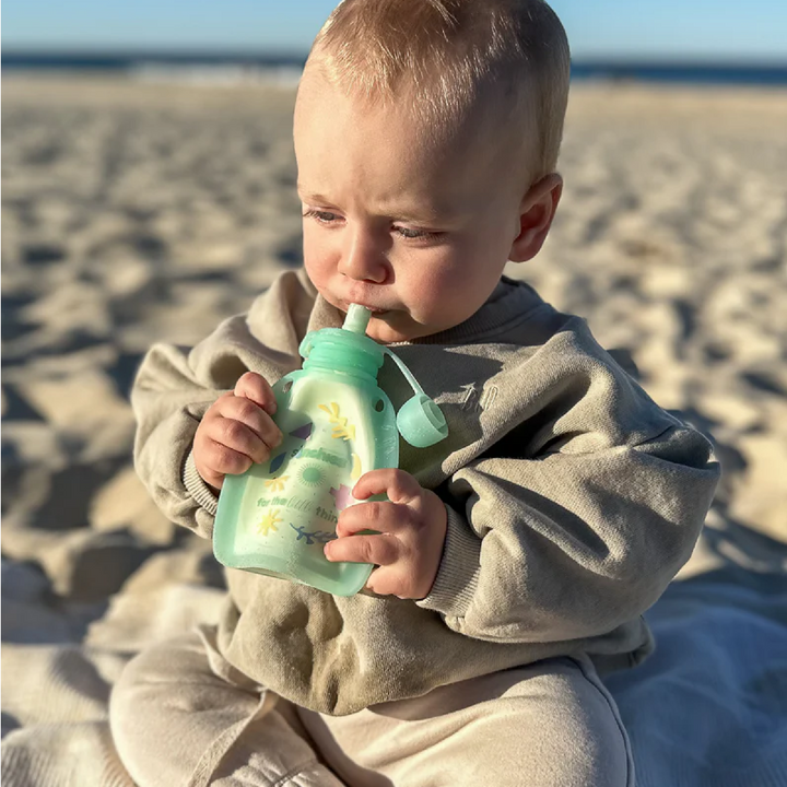 Sinchies Reusable Silicone Squeeze Pouch - 2 Pack - Green Pastel Pop