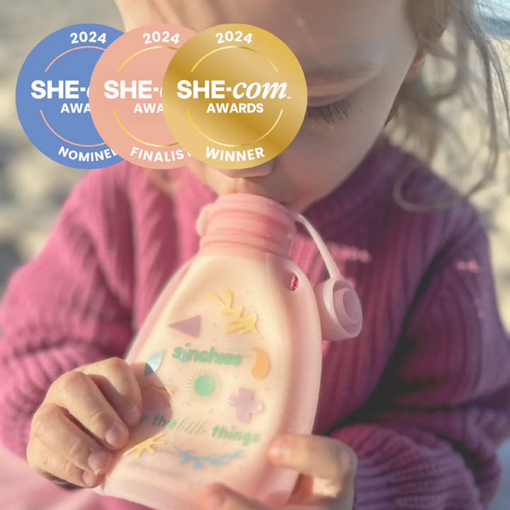 Sinchies Reusable Silicone Squeeze Pouch - 2 Pack - Pink Pastel Pop