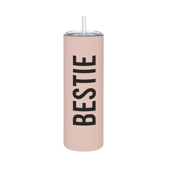 Skinny Tumbler with Straw - Bestie