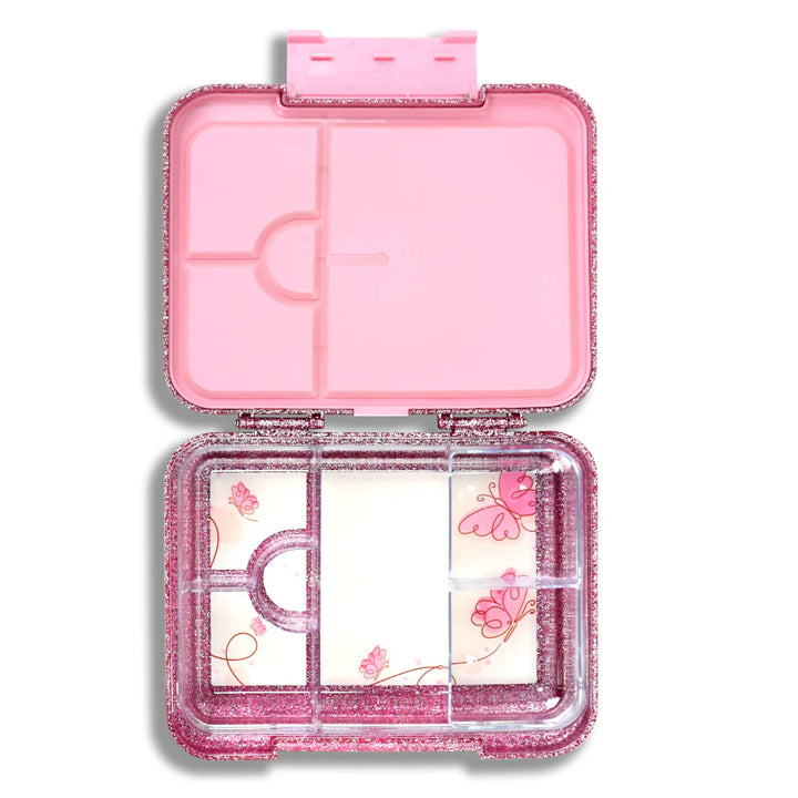Mum Made Yum Large Bento Lunch Box - Pink Sparkle Butterfly