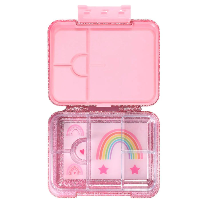 Mum Made Yum Large Bento Lunch Box - Pink Sparkle LOVE Rainbow