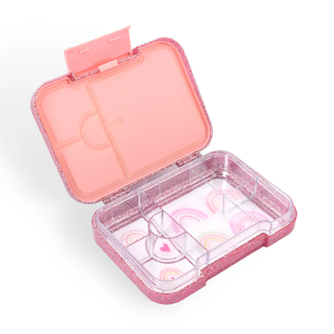 Mum Made Yum Large Bento Lunch Box - Pink Sparkle Rainbow