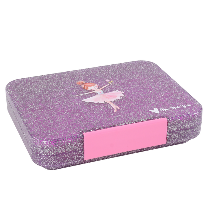 Mum Made Yum Large Bento Lunch Box - Purple Sparkle Ballerina