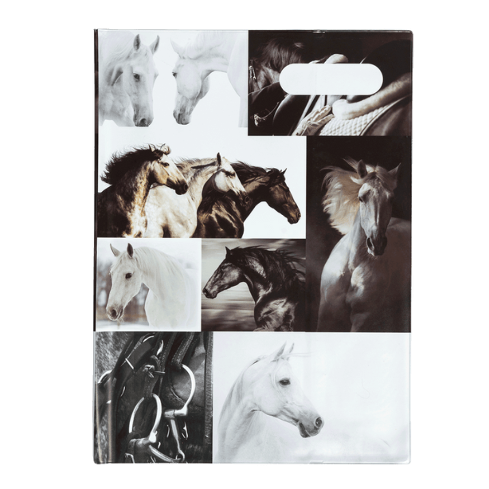 Spencil Book Cover - Scrapbook - Black & White Horses