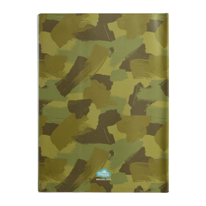 Spencil Book Cover - Scrapbook - Camo Biker Green