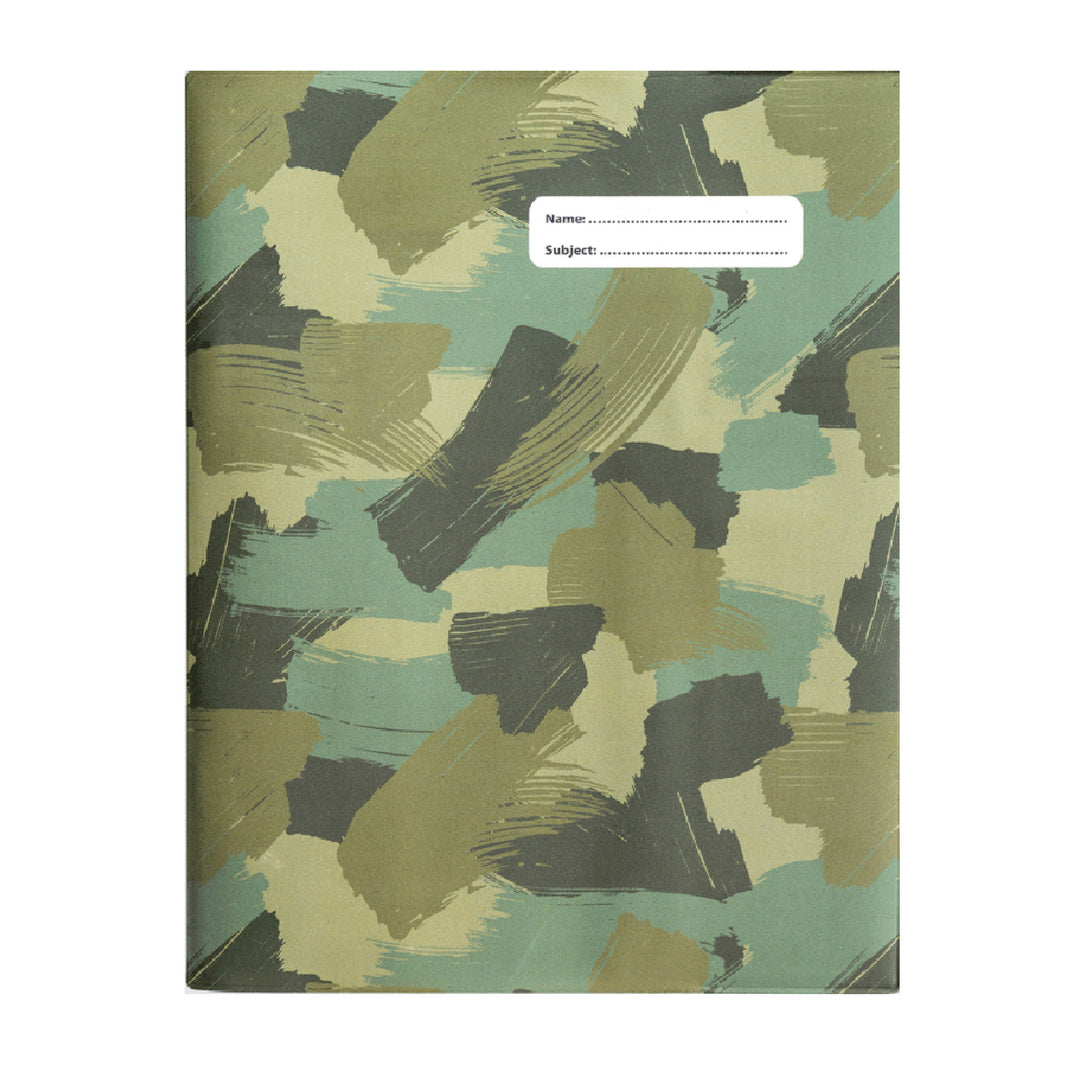 Spencil Book Cover - 9 x 7 Exercise Book - Camo Biker Green